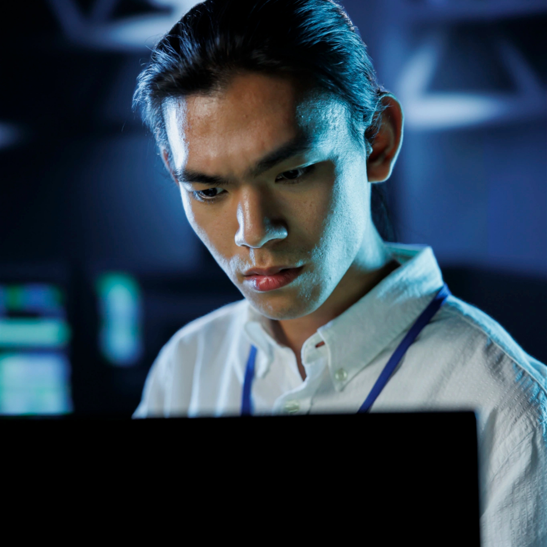 man with name badge oscedge-cybersecurity Commercial Solutions for Classified CSfC